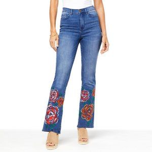 NWT DG2 by Diane Gilman New Classic Stretch Embroidered Bootcut Jean Size 16P